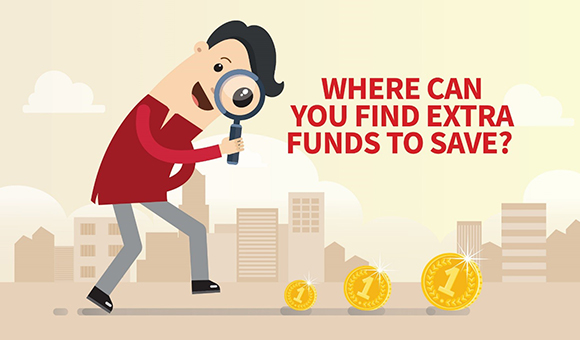 Where can you find extra funds to save?